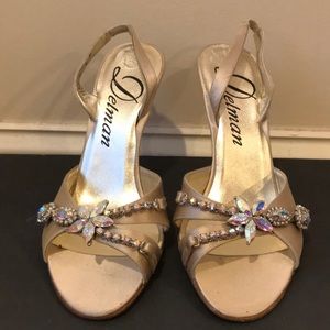 New~ Delman Heels with Decorative Crystals, Size 6